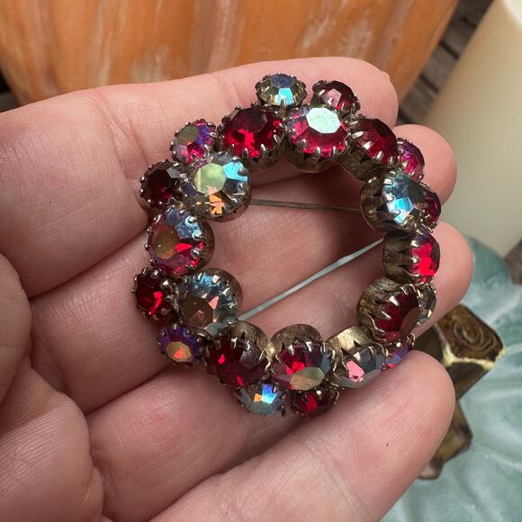 Vintage 1950-1960 Aurora Borealis Austrian Crystal Rhinestone Brooch - Picture 7 of 9